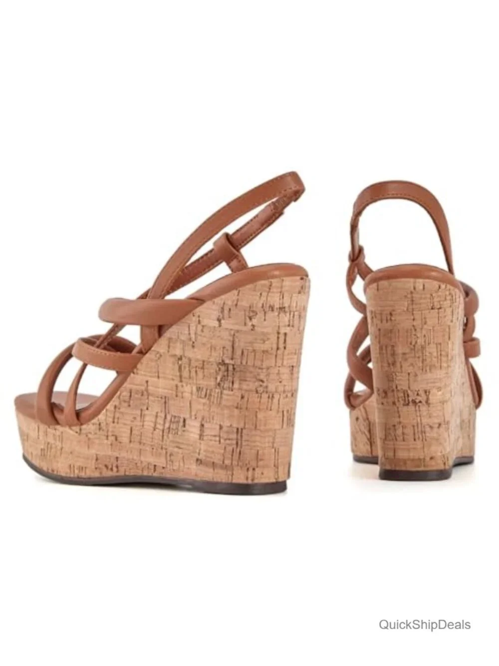 Women Platform Wedge Sandals Cork Slingback Espadrilles Heels Summer Shoes
